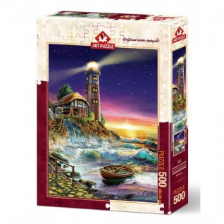 ART PUZZLE Deniz Fenerinden Günbatımı