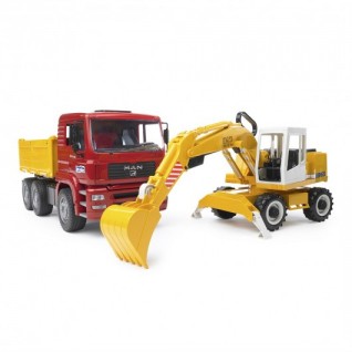 BRUDER Man Damperli Kamyon Ve Liebherr Ekskavatör