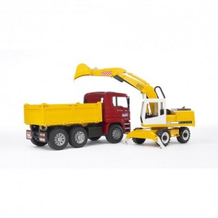BRUDER Man Damperli Kamyon Ve Liebherr Ekskavatör