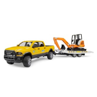 BRUDER Ram 2500 Römorklu Pickup ve Mini Ekskavatör
