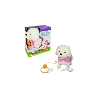 VARDEM Tasmalı Hareketli Yürüyen Peluş Köpek Pembe Fiyonklu