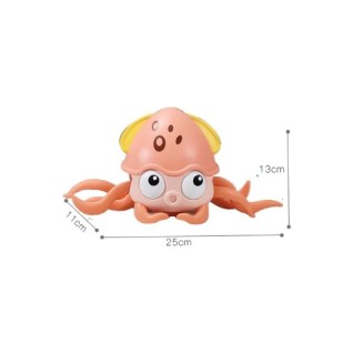 SEHER Pilli Sesli Işıklı Sensörlü Ahtapot Pembe